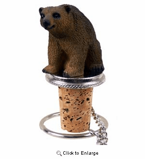 Brown Bear Bottle Stopper