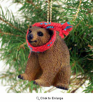 Brown Bear Tiny One Christmas Ornament