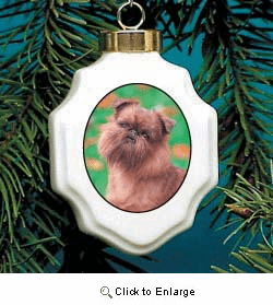 Brussels Griffon Christmas Ornament Porcelain