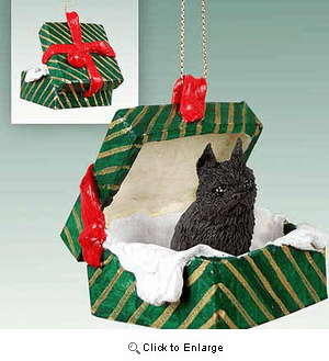 Brussels Griffon Gift Box Christmas Ornament Black