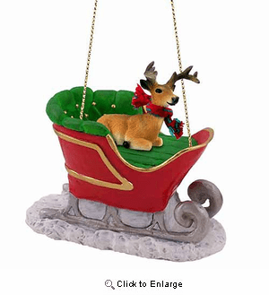 Buck Deer Sleigh Ride Christmas Ornament