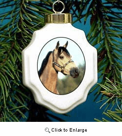 Buckskin Horse Christmas Ornament Porcelain
