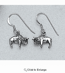 Buffalo Earrings Sterling Silver