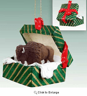 Buffalo Gift Box Christmas Ornament