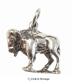 Buffalo Sterling Silver Charm