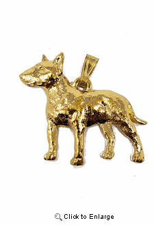Bull Terrier 24K Gold Plated Pendant