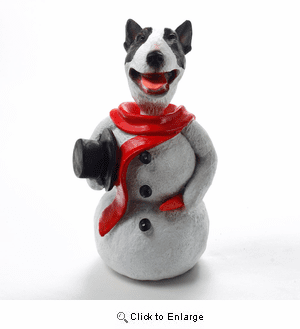 Bull Terrier Brindle Snowman Christmas Decoration