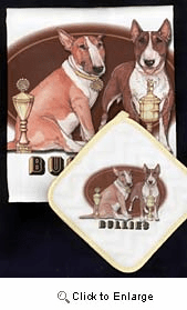 Bull Terrier Dish Towel & Potholder