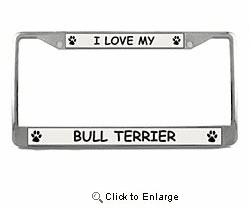 Bull Terrier License Plate Frame