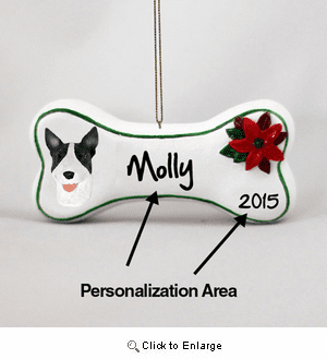 Bull Terrier Personalized Dog Bone Christmas Ornament Brindle