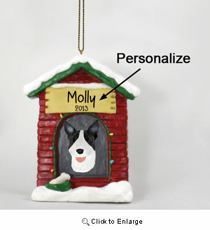 Bull Terrier Personalized Dog House Christmas Ornament Brindle