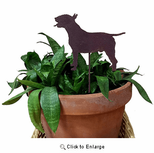 Bull Terrier Plant Stake