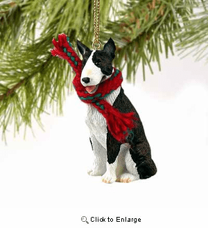 Bull Terrier Tiny One Christmas Ornament Brindle