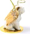 Bulldog Angel Ornament White