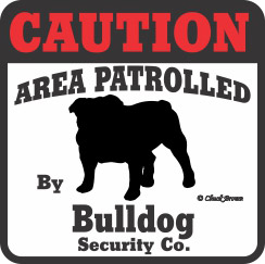 Bulldog Bumper Sticker Caution