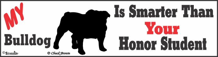 Bulldog Bumper Sticker Honor Student