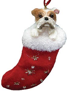 Bulldog Christmas Stocking Ornament