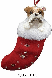 Bulldog Christmas Stocking Ornament
