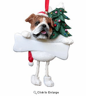 Bulldog Christmas Tree Ornament - Personalize
