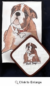 Bulldog Dish Towel & Potholder