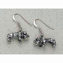 Bulldog Earrings Sterling Silver