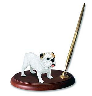 Bulldog Pen Holder (White)