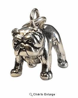 Bulldog Sterling Silver Charm