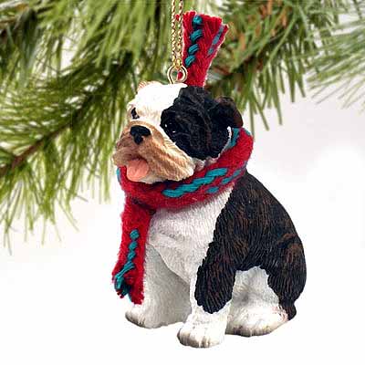 Bulldog Tiny One Christmas Ornament Brindle