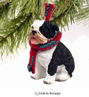 Bulldog Tiny One Christmas Ornament Brindle