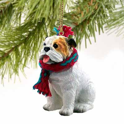 Bulldog Tiny One Christmas Ornament White