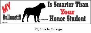 Bullmastiff Bumper Sticker Honor Student