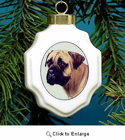 Bullmastiff Christmas Ornament Porcelain