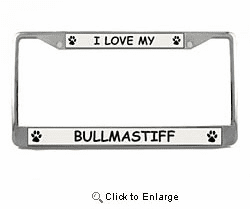 Bullmastiff License Plate Frame