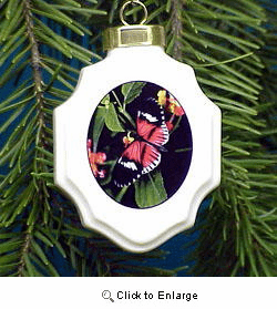Butterfly Christmas Ornament Porcelain