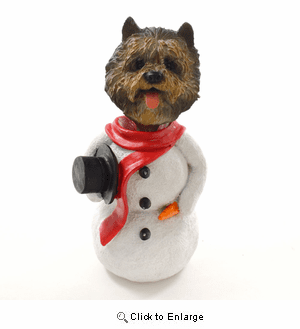 Cairn Terrier Brindle Snowman Christmas Decoration