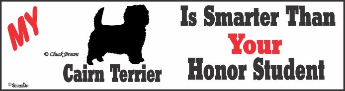 Cairn Terrier Bumper Sticker Honor Student