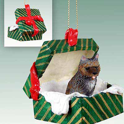 Cairn Terrier Gift Box Christmas Ornament Brindle