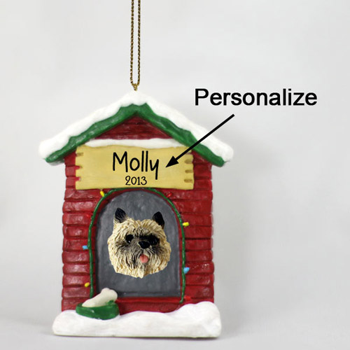 Cairn Terrier Personalized Dog House Christmas Ornament