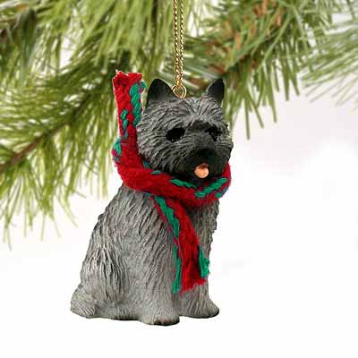 Cairn Terrier Tiny One Christmas Ornament Gray