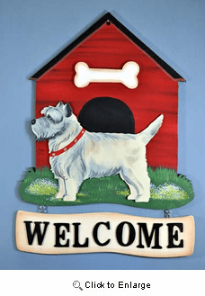 Cairn Terrier Welcome Sign Sand