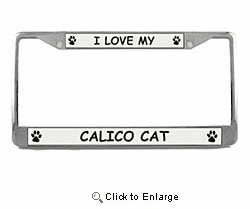 Calico Cat License Plate Frame