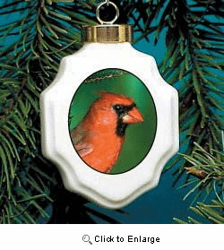 Cardinal Christmas Ornament Porcelain