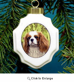 Cavalier King Charles Christmas Ornament Porcelain
