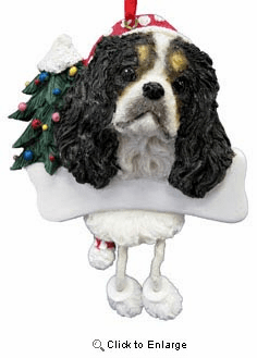 Cavalier King Charles Christmas Tree Ornament - Personalize (Tri Color)