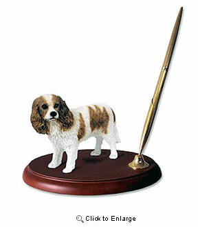 Cavalier King Charles Pen Holder (Brown & White)