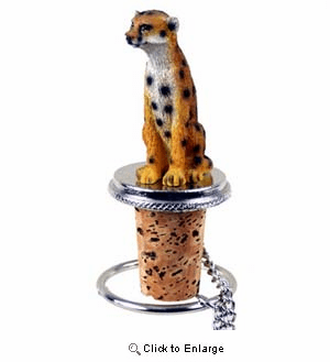 Cheetah Bottle Stopper