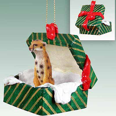 Cheetah Gift Box Christmas Ornament