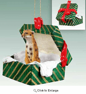 Cheetah Gift Box Christmas Ornament
