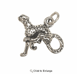 Cheetah Sterling Silver Charm