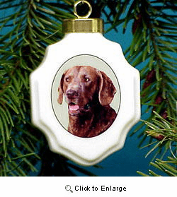 Chesapeake Bay Retriever Christmas Ornament Porcelain